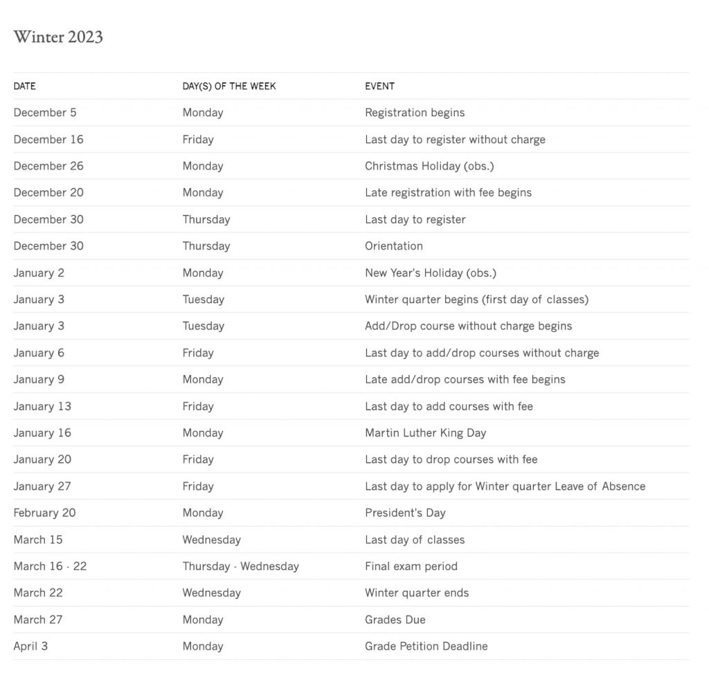 Academic Calendar Harvest University